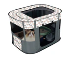 Foldable Cat House Removable Skylight Breathable Cat Delivery Room Dog Playpen For Pet Supplies Xl 110X85X60Cm / 43.3X33.5X23.6In Grey