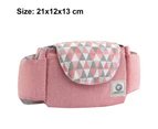 Stroller Organizer Bag,Multifunctional Stroller Bags with Insulated Cup Holder Baby Stroller Accessories Storage Bag for Bottle,Diapers-Pink Rhombus