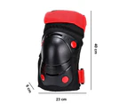 Protective Gear For Kids/Teens - Knee Pads, Elbow Pads, Wrist Guards Set For Bike, Cycling, Roller Skating - Black And Red