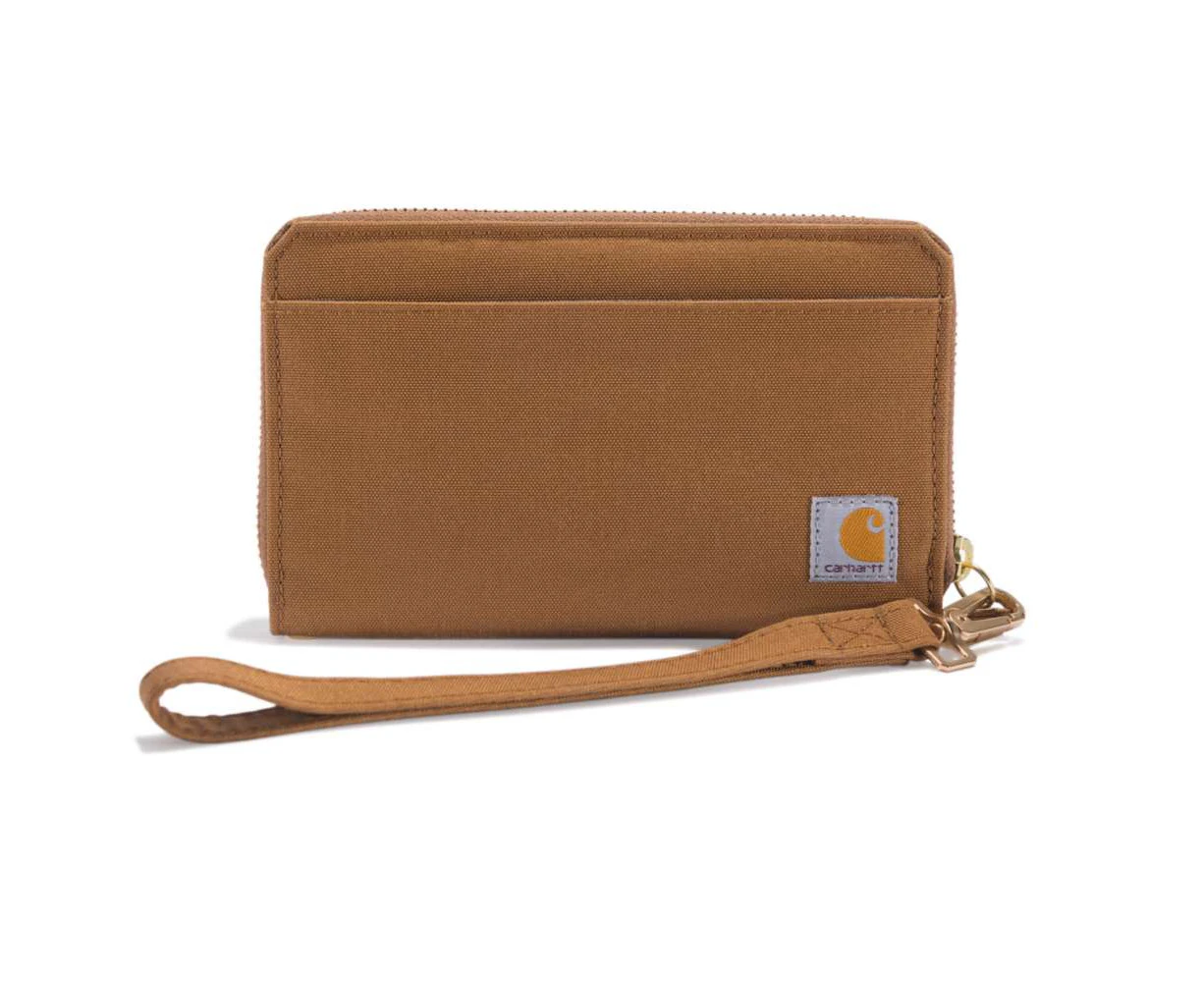 Carhartt Womens Nylon Duck Lay Flat Clutch Wallet - Carhartt Brown