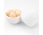 Egg Steamer Practical 4 Eggs Capacity Egg-shaped Simple White Microwave Egg Boiler for Breakfast - White