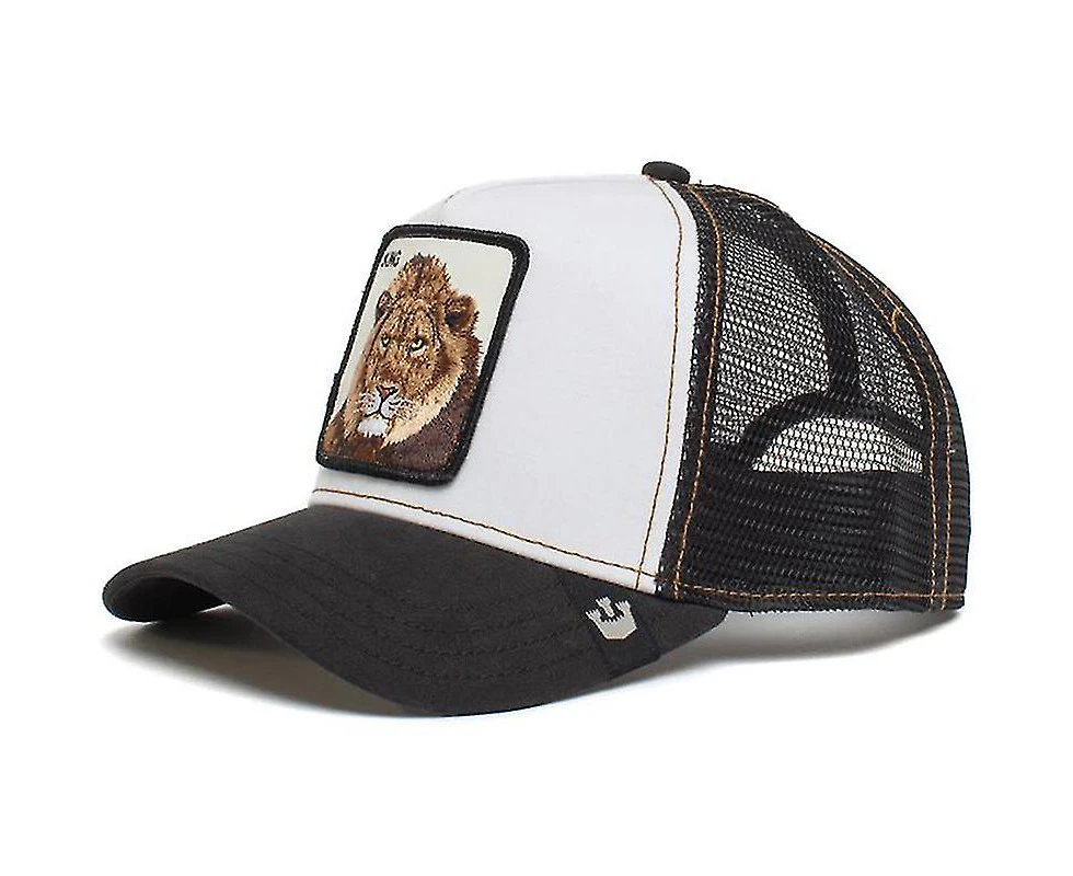 Panther Mesh Cap Summer Baseball Cap Trucker Cap Lion White