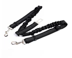 Double Dog Seat Belt, Double Pet Seat Belt Adjustable with Elastic Bungee and Reflective Strip No Tangle Seat Belt Splitter in Vehicle