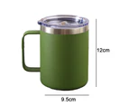 Vacuum Insulated Tumbler With Lid Stainless Steel Coffee Mug Cup With Handle,Green