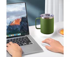 Vacuum Insulated Tumbler With Lid Stainless Steel Coffee Mug Cup With Handle,Green