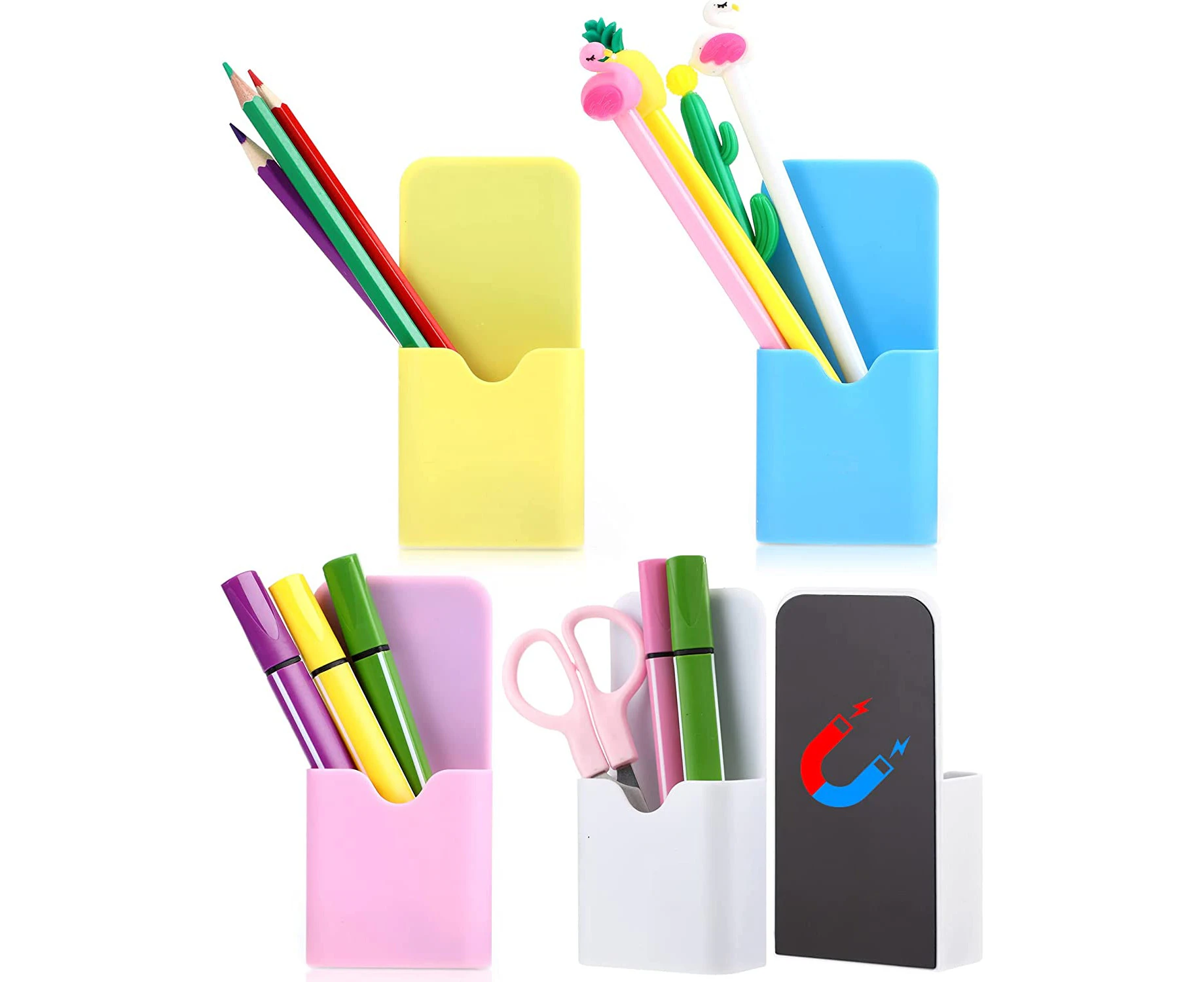 Pen Container,4Pcs Plastic Magnetic Pen Holder (See Product Description For Details)Case Pack Magnetic Pen Holder Whiteboard