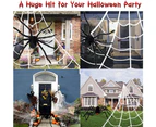 Halloween Spider, 200Cm Giant Spider, Halloween Outdoor Decoration With 7M Triangular Web 20G Spider Outdoor Decoration