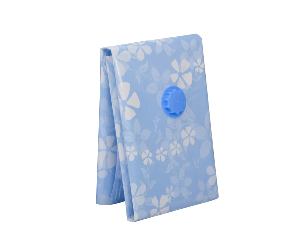Vacuum Storage Bag Reusable Hand Pump Compressed Clothes Blanket Quilt Organizer - Blue