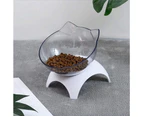 15°Elevated Cat Food Bowls With Silicone Pet Mat, Double Raised Cat Transparent Plastic Bowl With Stand, Elevated Cat Bowl