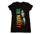 Bob Marley T Shirt Bob Marley Smile Gradient Junior's Tee - Black