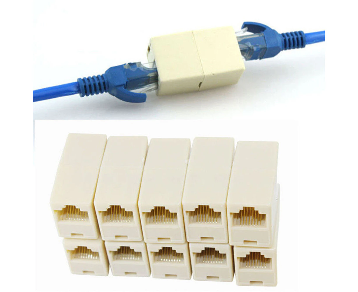 5Pcs LAN Ethernet Network RJ45 Splitter Plug Adapter Cable Extension Connector