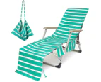Beach Chair Towel Sun Lounger Cover With Pockets Pool Chair Towel For Outdoor Patio Garden