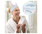 Plush Headband Hair Band, 4 Pcs Cute Plush Rabbit Ear Wash Face Headband Makeup Cosmetic Shower Elastic Bunny Ear Hair Accessories - Rose + Blue