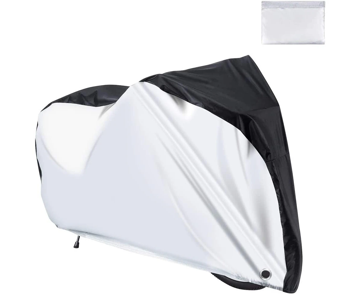 Bicycle Cover Waterproof [200 X 110 X 70Cm] Bicycle Garage Bicycle Tarpaulin Protective Cover,silver