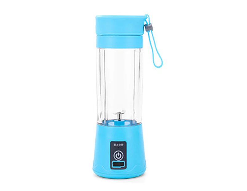 380ml Portable Mini Electric Household Fruit Juicer Blender Squeezer Bottle - Blue