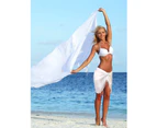 2 Pieces Women Beach Wrap Sarong Cover Up Chiffon Swimsuit Wrap Skirts-Black and White