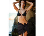 2 Pieces Women Beach Wrap Sarong Cover Up Chiffon Swimsuit Wrap Skirts-Black and White