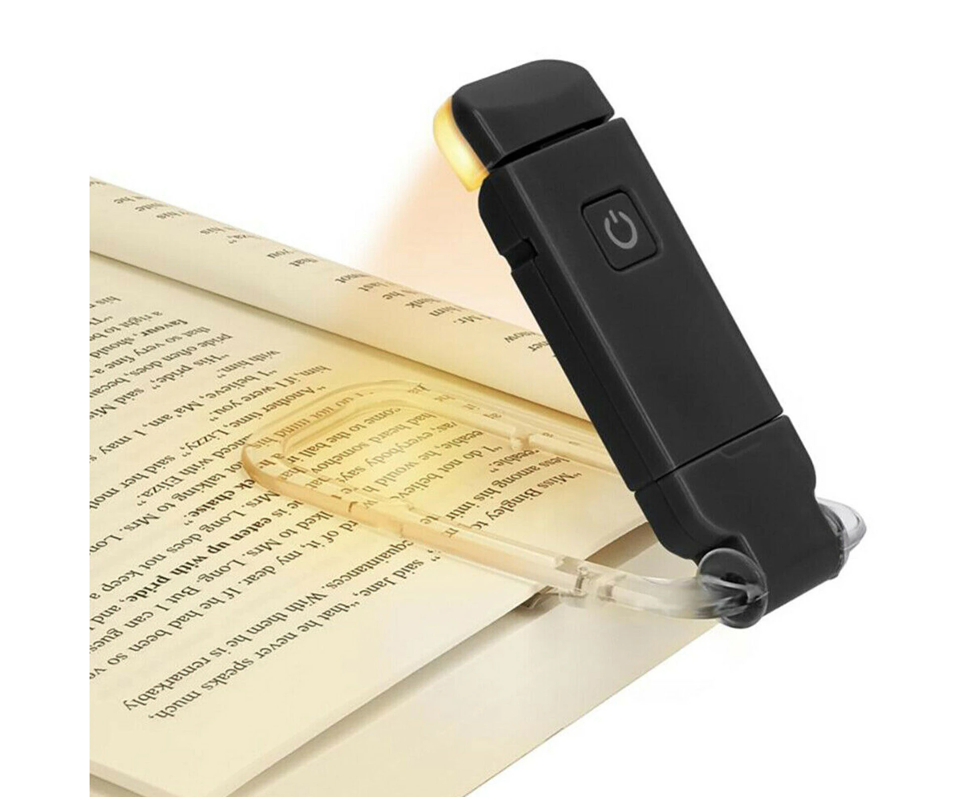 Bookmark Dimmable Clip Book Light Bed USB LED Reading Night Lamp-Black