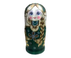 7Pcs/Set Braided Hair Girl Wooden Russian Nesting Dolls Matryoshka Toy Kids Gift-