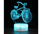 DC01 Crack Base Bicycle Creative 3D Colorful LED Decorative Night Light, USB with Touch Button Version