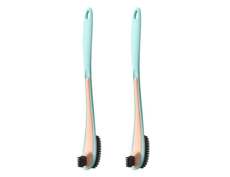2 Pack Curved Toilet Bowl Brush Without Holder for Bathroom - Toilet Brush Durable Under The Rim Household Cleaning Brushes -Light green