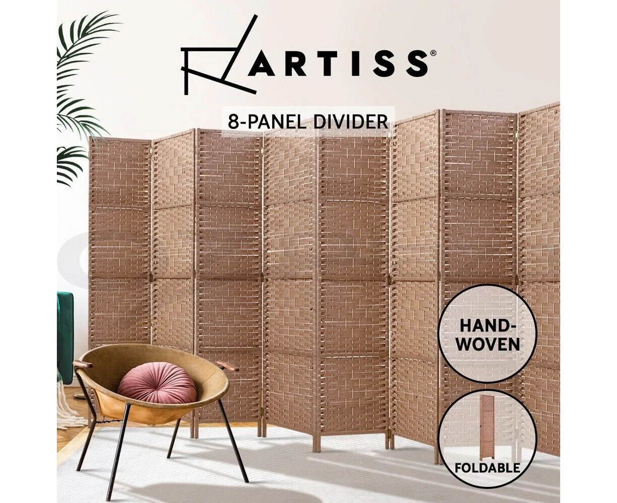 Artiss 8 Panel Room Divider Screen Privacy Timber Dividers Stand Natural