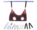 10-Piece Set Pet Dog Grooming Hammock Harness With Nail Clippers, Nail File, Black Red,M