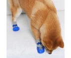 4Pcs/Set Outdoor Indoor Anti-slip Silicone Sole Pet Dog Puppy Cat Boots Socks-Blue