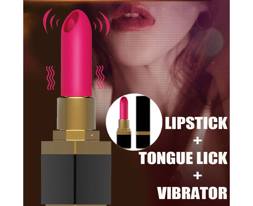 Clit Tongue Licking Lipstick Vibrator Oral Massager G Spot Dildo Sex Toys Women