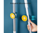 Mop Holder Waterproof Punch-free ABS Portable Self-adhesive Mop Broom Holder Rack Household-Blue