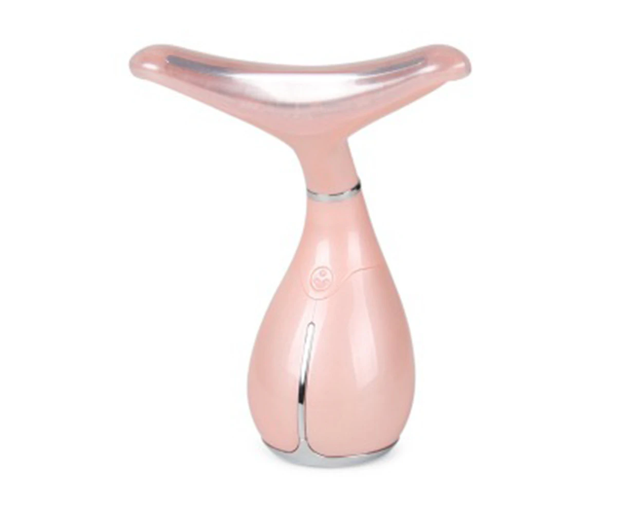 -Face Massager Anti Wrinkles, 45℃ ±5℃ Heat High Frequency Vibration Anti Aging Facial Device for Skin Tightening & Lifting, USB Rechargeable-Pink