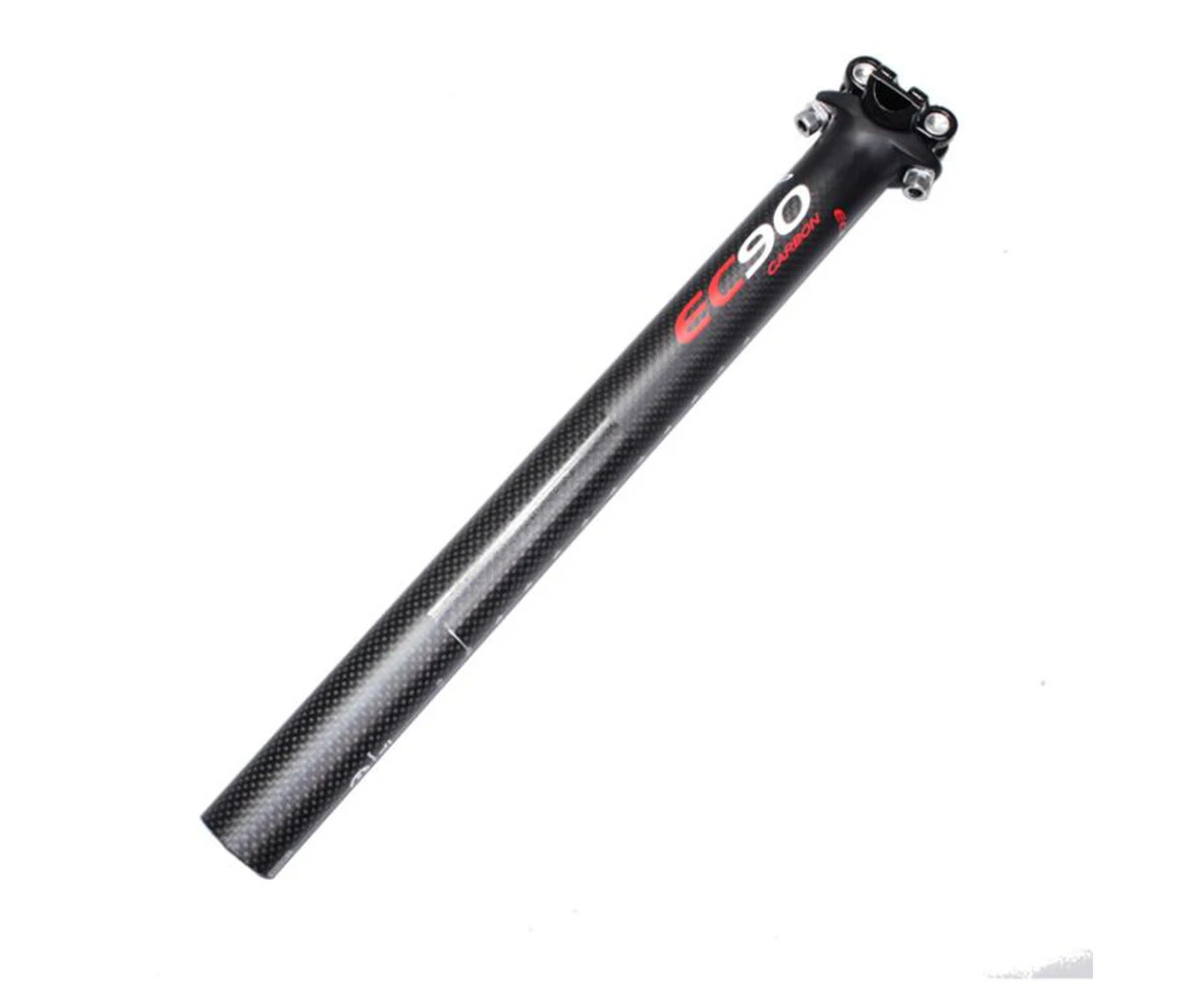 Ultra-light Full Carbon Fiber 27.2/30.8/ 31.6 Seat Tube Bicycle Seat Tube Connector Seatpost Rod Carbon Seatpost black_30.8-350mm