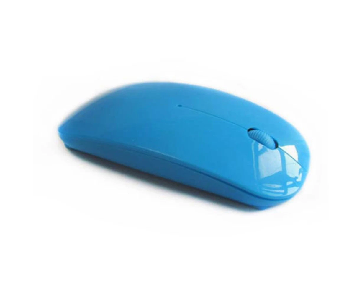 jgl Universal Laptop PC Computer 2.4GHz Battery Powered Wireless USB Optical Mouse-Blue - Blue