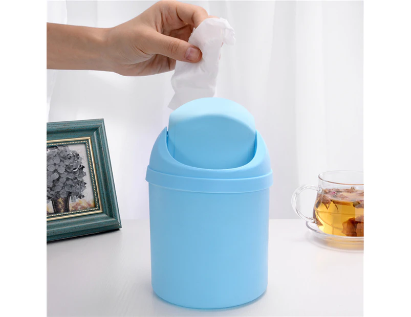 Mini Trash Can with Lid Bathroom Garbage Can Mini Waste Bin Trash Can Desktop Garbage Can with Cover Home Office Storage Box Bedroom Clean Dustbin Sundries