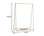 Gold Clothing Retail Shop Commercial Garment Display Rack