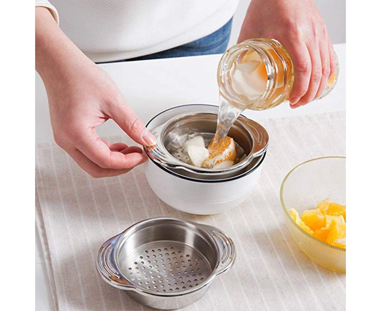 Stainless Steel Food Can Strainer Sieve Tuna Press Lids Oil Drainer Remover