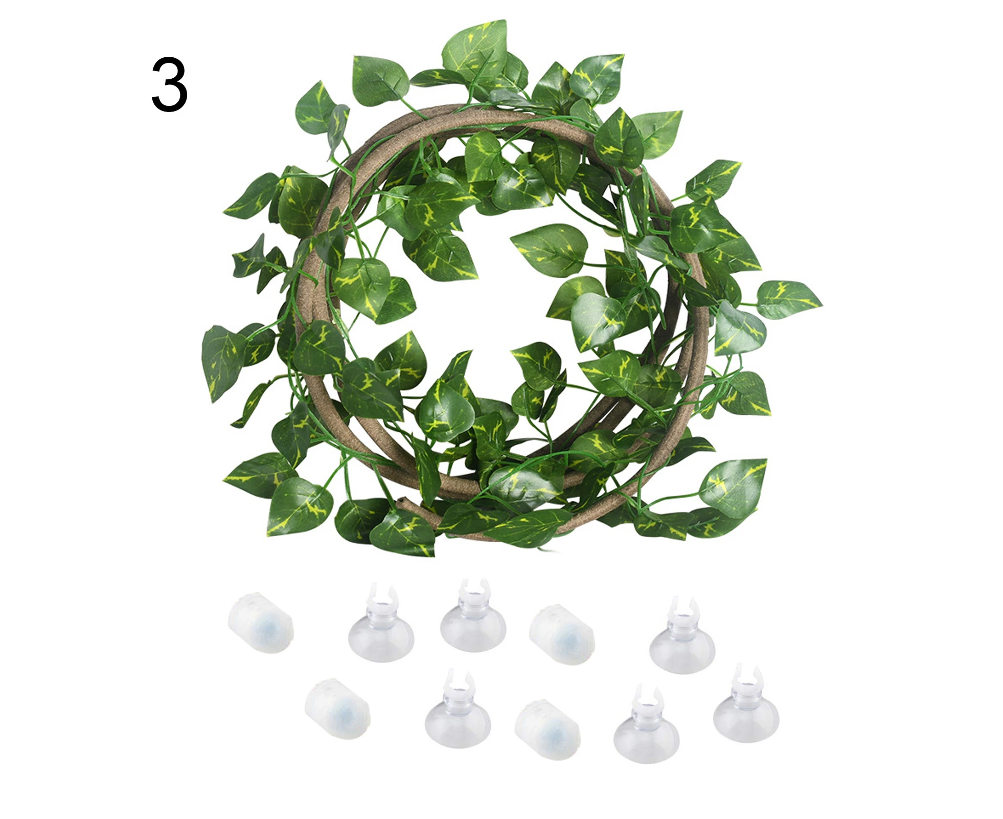 Simulation Jungle Reptile Vine Habitat Fake Plant Decor for Lizards Chameleons Style 3