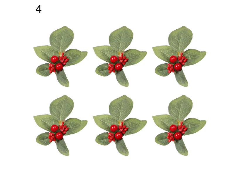 6Pcs/Set Beautiful Napkin Ring Eco-friendly Plastic Elegant Plants Decor Napkin Holder for Home - 4