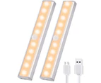 Motion Sensor Led Cabinet Lights Wireless Cabinet Lights With 2 Magnetic Strips Warm White Cabinet Light 2Pcs