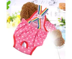 Female Dog Puppy Pet Diaper Menstrual Suspender Underwear Reusable Washable Shorts Rose red Xs