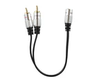 2 RCA Port Male to 3.5mm Female Two-way AUX Phono Jack Adapter Connector Cable