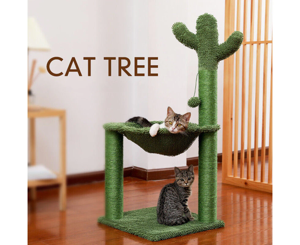 Road Cat Tree Tower Scratching Post Scratcher Wood Condo House Bed Cat Toys 93.5cm