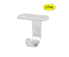 5 Pack Wardrobe Cabinet Top Mount Clothes Bag Coat Hooks Wall Hangers, Silver-