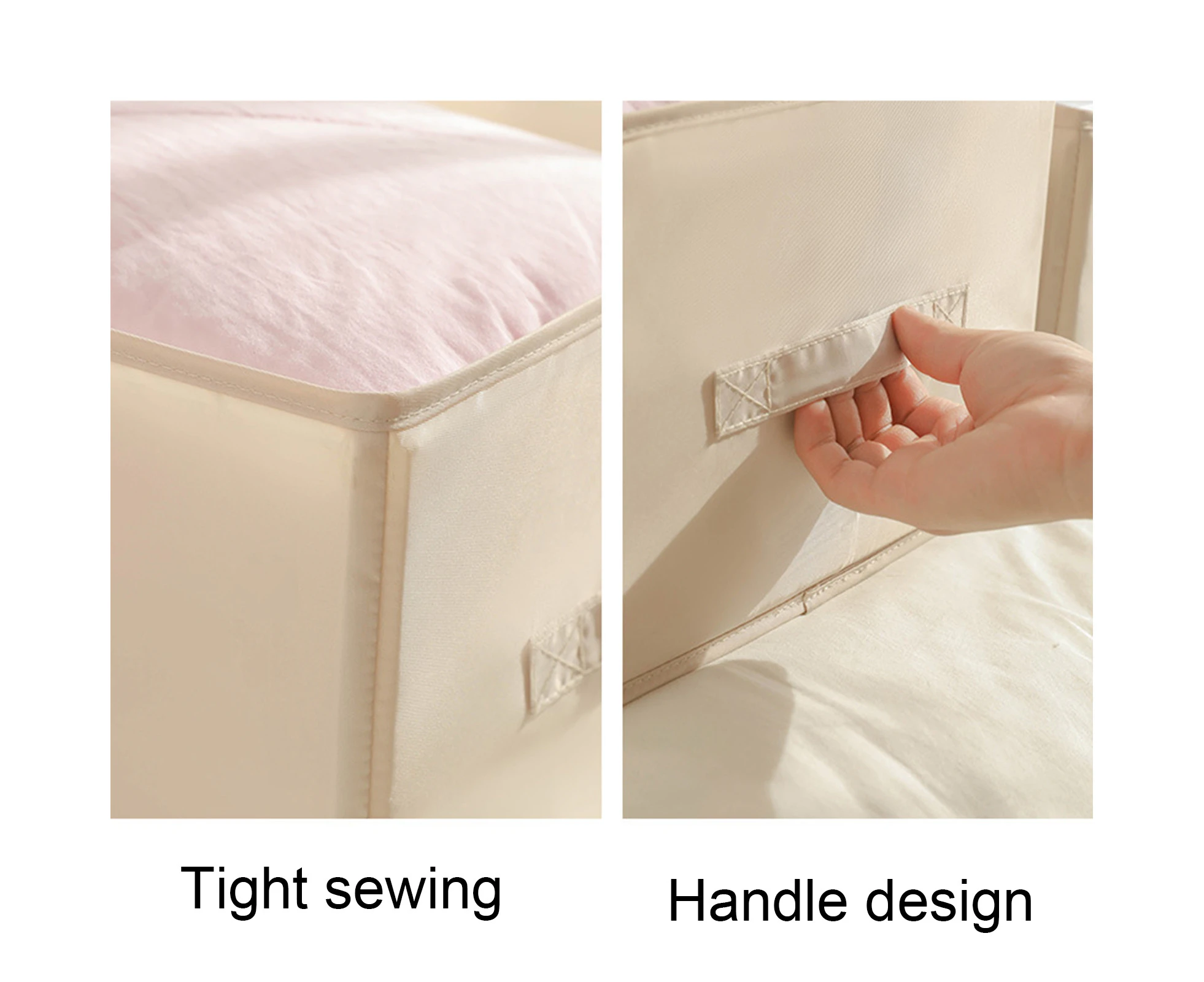 Wardrobe Organizer Washable Foldable Fabric Large Capacity Wardrobe Drawer for Bedroom - Beige