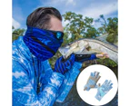 Ultraviolet protective gloves Sunscreen gloves for men and women outdoors,(CO02 Half finger blue beehive.,male)