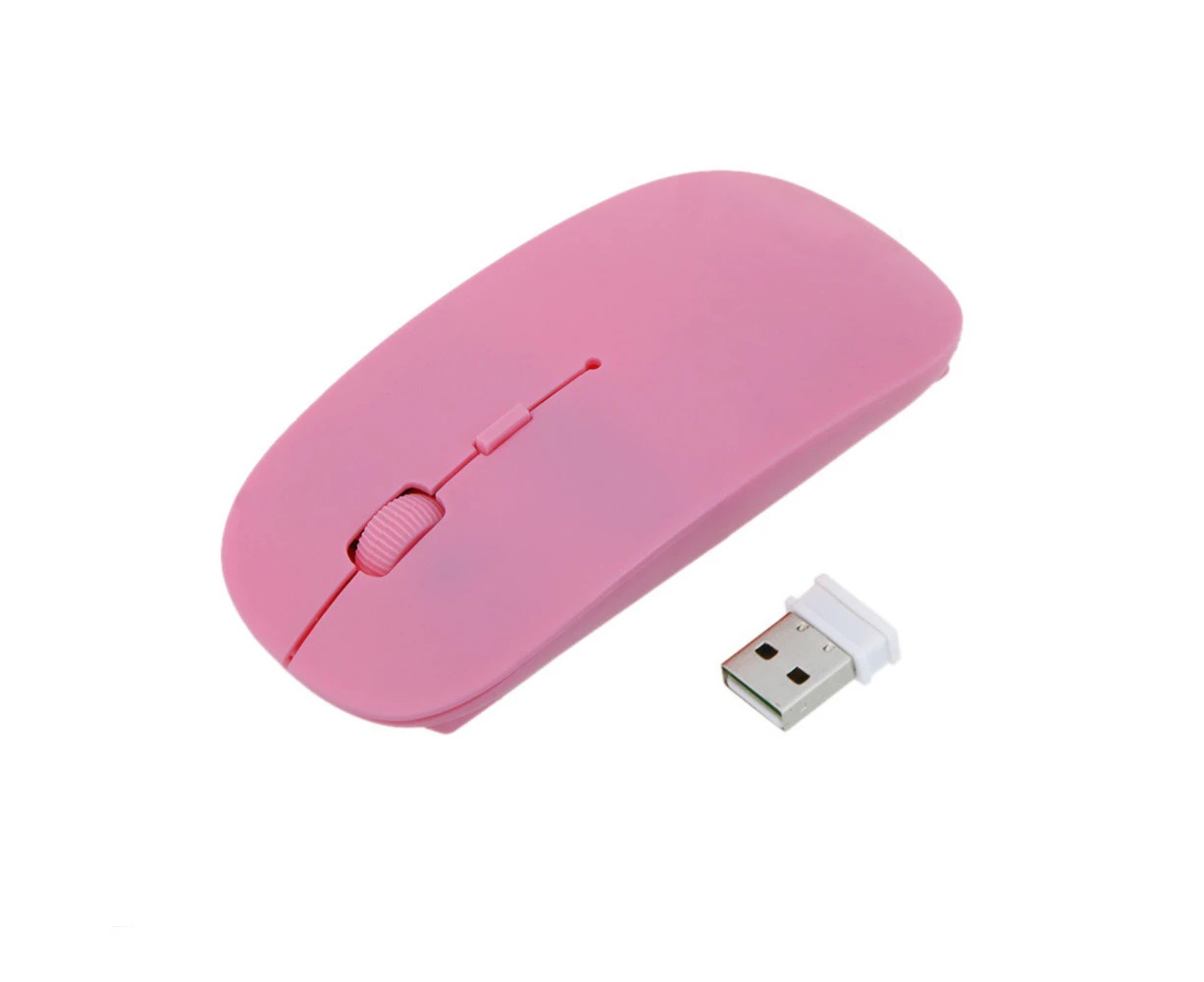 jgl 2.4G Ergonomic Wireless Gaming Mouse with USB Receiver for PC Laptop Computer-Pink - Pink