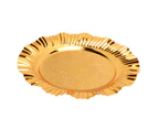 Round Gold Serving Tray 20Cm Fanshaped Wavy Shape Stainless Steel Gold Round Tray Gold Candy Dish For Parties Wedding Home