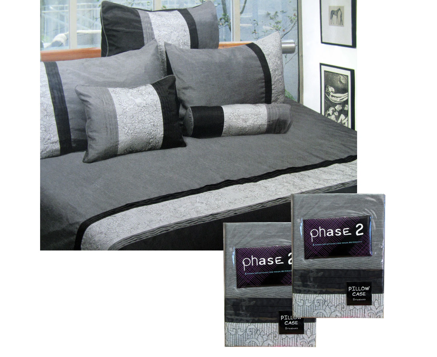 Phase 2 Pair of Manhattan Standard Pillowcases 48 x 73 cm