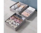 3Pcs Home Houseware Underwear Socks Organizer Drawer Divider Storage Box Case - Grey