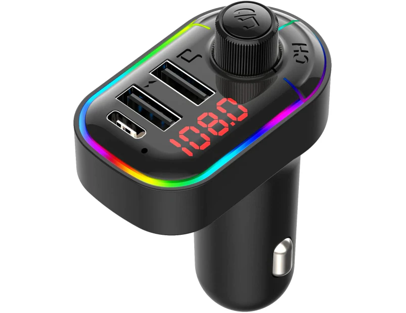 Car Bluetooth Fm Transmitter, Bluetooth 5.0 Car Adapter, Wireless Radio, Car Receiver Adapter Kit, Hands-Free Call